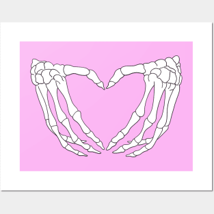 Skeleton Hand Hearts "Pastel Goth" - Type 2 Posters and Art